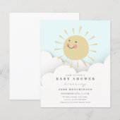 Papier Invitation Baby shower Budget Sunshine Nuages (Devant / Derrière)