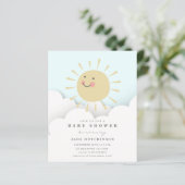 Papier Invitation Baby shower Budget Sunshine Nuages (Debout devant)