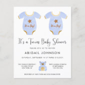 Papier Invitation Baby shower Budget Twin Boys (Devant)