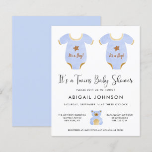Papier Invitation Baby shower Budget Twin Boys
