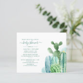 Papier Invitation Baby shower de Cactus aquarelle Couples (Debout devant)