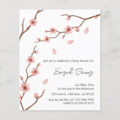 Papier Invitation Baby shower de fleurs de cerisier rose  (Devant)