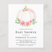 Papier Invitation Baby shower de la Citrouille du budget (Devant)