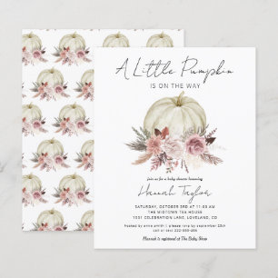Papier Invitation Baby shower de petite fille Citrouille 