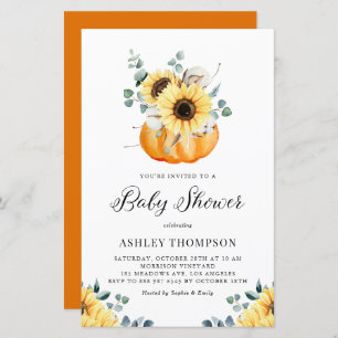 Papier Invitation Baby shower de tournesol Citrouille rus