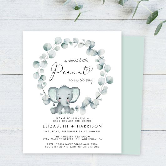 Papier Invitation Baby shower des couples d'eucalyptus él