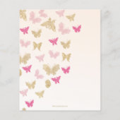Papier Invitation Baby shower des papillons rose budget (Dos)