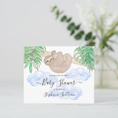 Papier Invitation Baby shower du mignon Sloth Boy (Debout devant)
