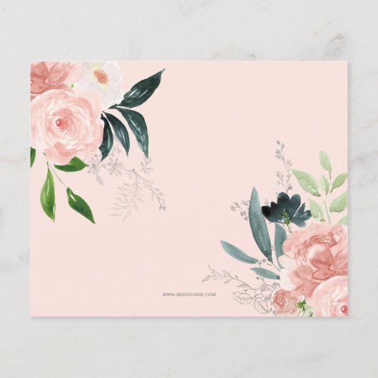 Papier Invitation Baby shower Fille Rose Budget (Dos)