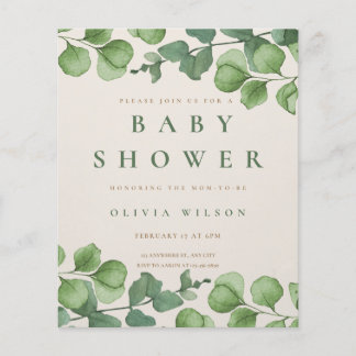 Papier invitation baby shower, fleurs