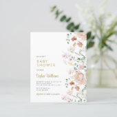 Papier Invitation Baby shower Fleurs sauvages du budget (Debout devant)