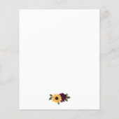 Papier Invitation Baby shower floral de tournesol Budget (Dos)