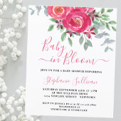 Papier Invitation Baby shower floral rose budget