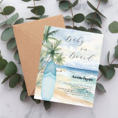 Papier Invitation Baby Shower garçon Baby sur table de su