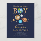 Papier Invitation Baby shower 'Houston We have a Boy' (Devant)