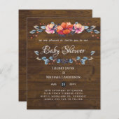 Papier Invitation Baby shower Lilibet - Rustic Orange Pur (Devant / Derrière)