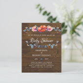 Papier Invitation Baby shower Lilibet - Rustic Orange Pur (Debout devant)