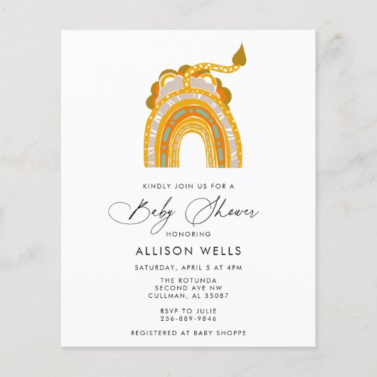 Papier Invitation Baby shower moderne (Devant)