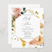 Papier Invitation Baby shower moderne | Circulaire Sutton (Devant / Derrière)