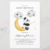 Papier Invitation Baby shower Panda de pêche aquarelle (Devant)