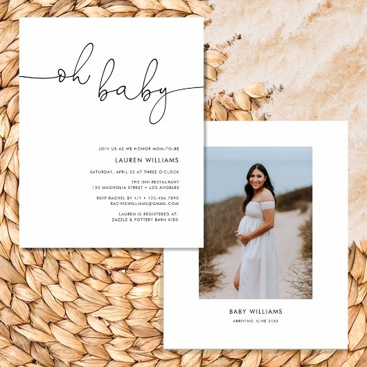 Papier Invitation Baby shower photo moderne