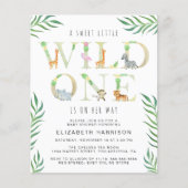Papier Invitation Baby shower Safari Wild One Budget (Devant)
