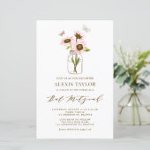 Papier Invitation Bat mitzvah de Mason Jar aux tournesols (Debout devant)