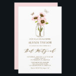 Papier Invitation Bat mitzvah de Mason Jar aux tournesols<br><div class="desc">Famille d'Invitations et amis à votre événement avec cette invitation bat mitzvah personnalisable. Il présente des tournesols roses dans un bocal de mason. Personnalisez en ajoutant vos détails. Cette invitation bat mitzvah de tournesol est parfaite pour tous les thèmes ou saisons.</div>