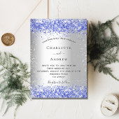 Papier Invitation bleu argenté