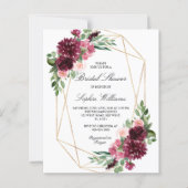 Papier Invitation Bohème Floral Bridal Budget (Devant)