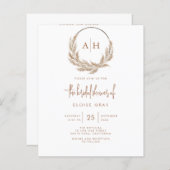 Papier Invitation Boho Bridal Shower (Devant / Derrière)