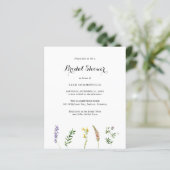 Papier Invitation Boho Fleur sauvage Budget Douche nuptia (Debout devant)