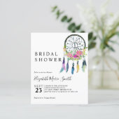 Papier Invitation Boho Floral Rose Budget Douche nuptiale (Debout devant)