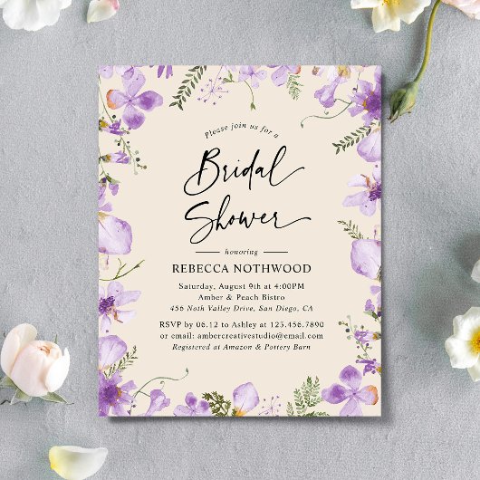 Papier Invitation Boho Purple Bridal