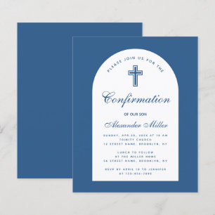 Papier Invitation Budget Arch Classic Blue Confirmation