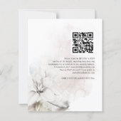 Papier Invitation Budget Blanc Floral Aquarelle QR Mariag (Dos)