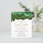 Papier Invitation Budget Chasseur Vert Agate Or Sweet 16 (Debout devant)