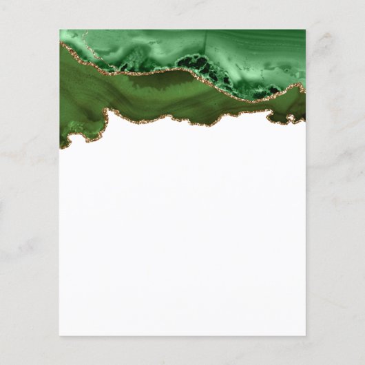 Papier Invitation Budget Chasseur Vert Agate Or Sweet 16 (Dos)