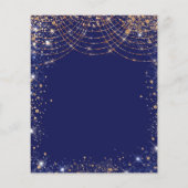 Papier Invitation budget d'anniversaire d'or bleu mascara (Dos)