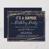 Papier Invitation Budget de fête d'anniversaire surprise (Devant / Derrière)