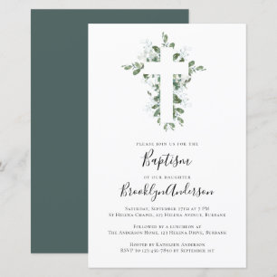 Papier Invitation Budget Eucalyptus Baptême