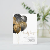 Papier Invitation Budget Gold Black Balloons 21e partie (Debout devant)