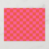 Papier Invitation Budget Pink Red Simple Checkerboard Wed (Dos)