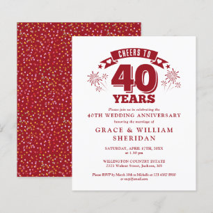 Papier Invitation budget pour les 40 ans de mariage de Ru