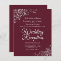 Invitation BUDGET Réception de mariage Argent et B