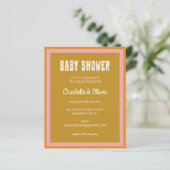 Papier Invitation Budget Retro Pink Yellow Baby shower (Debout devant)