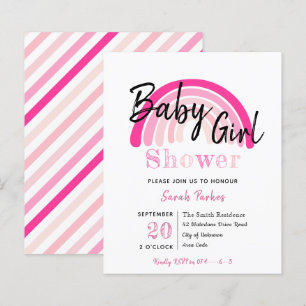 Papier Invitation budgétaire Baby shower fille arc-en-cie