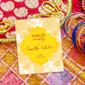 Papier Invitation budgétaire des fleurs jaunes haldi