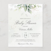 Papier Invitation budgétaire du Baby shower botanique Euc (Devant)