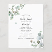 Papier Invitation budgétaire Fête des mariées Eucalyptus (Devant)